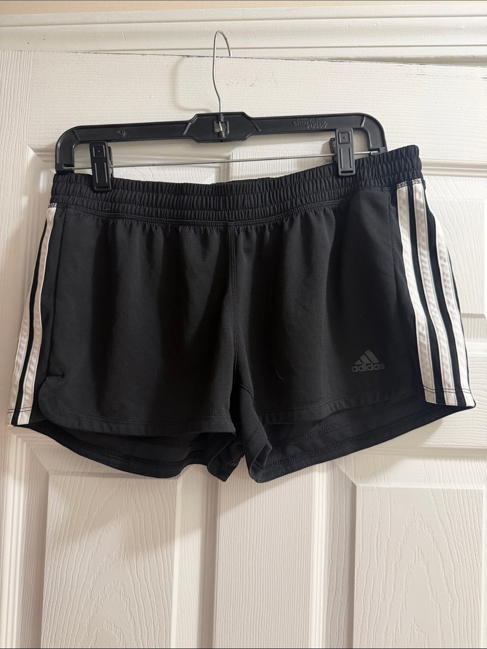 adidas Black Women’s Athletic Shorts with White Side Stripes